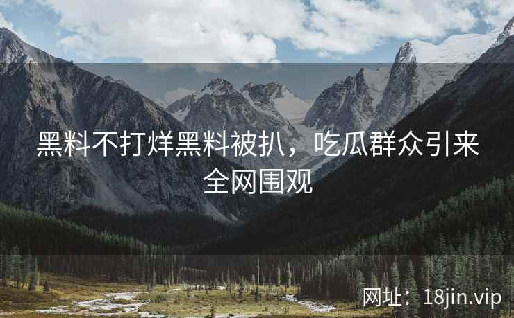 黑料不打烊黑料被扒，吃瓜群众引来全网围观