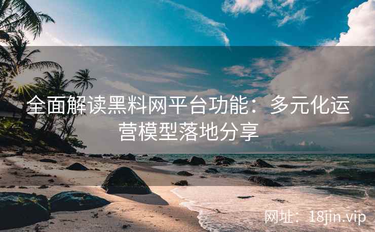 全面解读黑料网平台功能：多元化运营模型落地分享