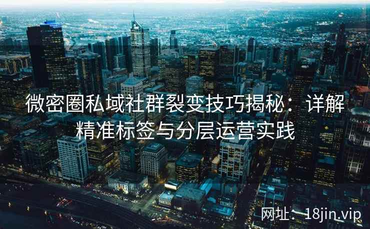 微密圈私域社群裂变技巧揭秘：详解精准标签与分层运营实践